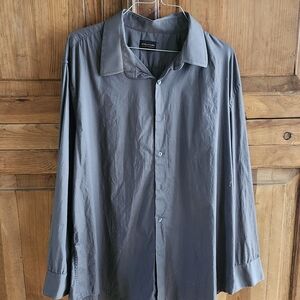 Structure Men's Slim Fit Button-down Shirt, Large, Long Sleeve, Grey